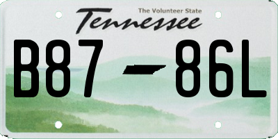 TN license plate B8786L
