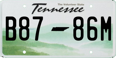 TN license plate B8786M