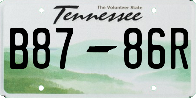 TN license plate B8786R