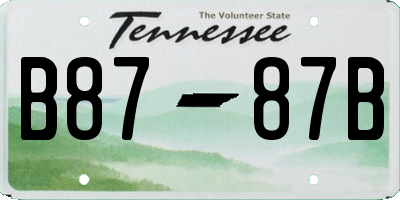 TN license plate B8787B