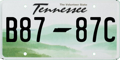 TN license plate B8787C