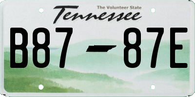 TN license plate B8787E