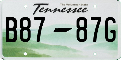 TN license plate B8787G
