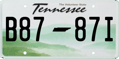 TN license plate B8787I