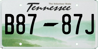 TN license plate B8787J