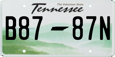 TN license plate B8787N