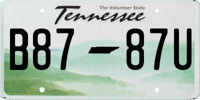 TN license plate B8787U