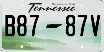 TN license plate B8787V