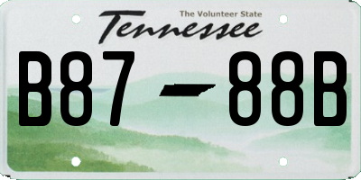 TN license plate B8788B