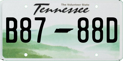 TN license plate B8788D