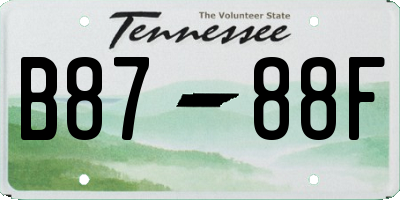 TN license plate B8788F