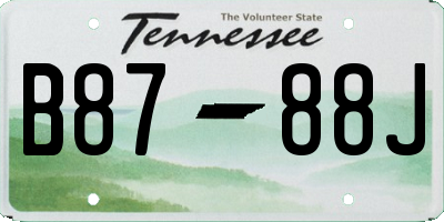 TN license plate B8788J
