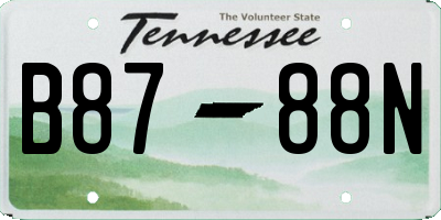 TN license plate B8788N