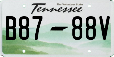 TN license plate B8788V