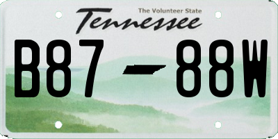 TN license plate B8788W