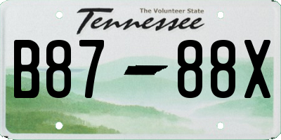 TN license plate B8788X