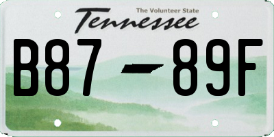 TN license plate B8789F