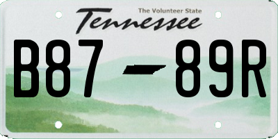 TN license plate B8789R