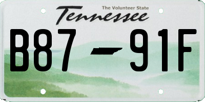 TN license plate B8791F