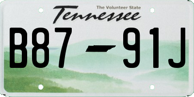 TN license plate B8791J