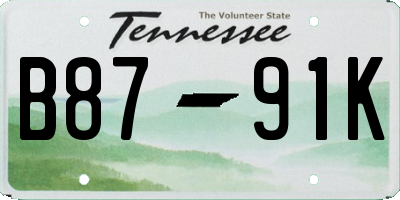TN license plate B8791K