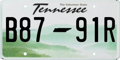 TN license plate B8791R