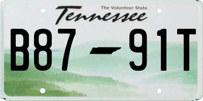 TN license plate B8791T