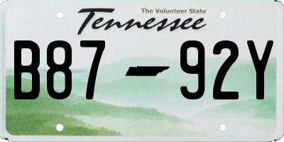TN license plate B8792Y