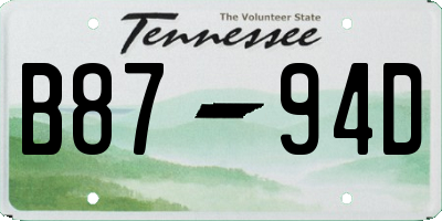 TN license plate B8794D