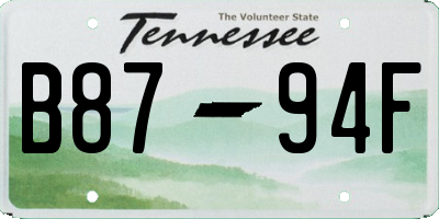 TN license plate B8794F
