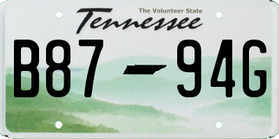TN license plate B8794G