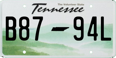 TN license plate B8794L
