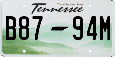 TN license plate B8794M