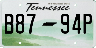TN license plate B8794P