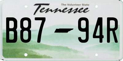 TN license plate B8794R