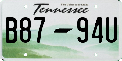 TN license plate B8794U