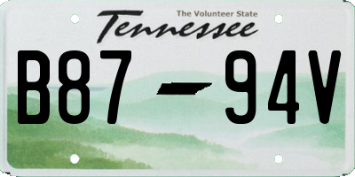TN license plate B8794V