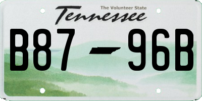 TN license plate B8796B