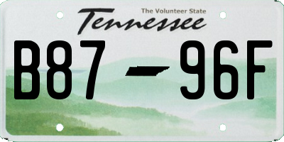 TN license plate B8796F