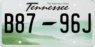 TN license plate B8796J