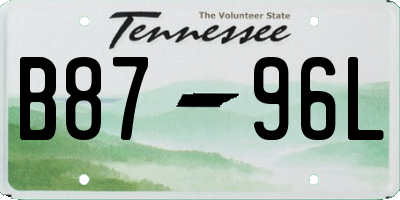 TN license plate B8796L
