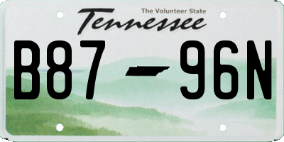 TN license plate B8796N