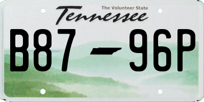 TN license plate B8796P