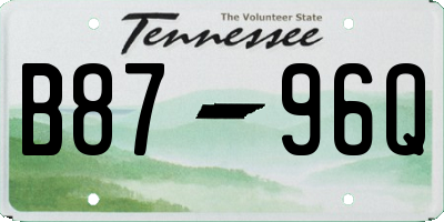 TN license plate B8796Q