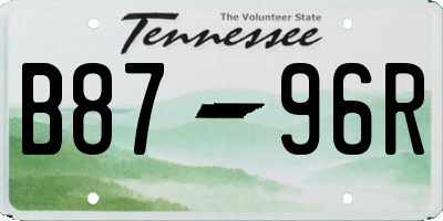 TN license plate B8796R