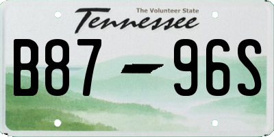 TN license plate B8796S