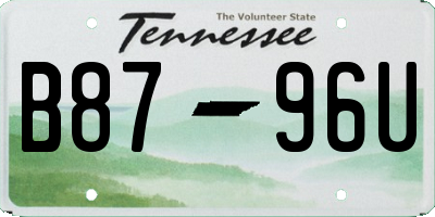 TN license plate B8796U