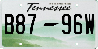 TN license plate B8796W