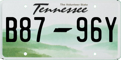 TN license plate B8796Y