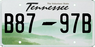 TN license plate B8797B